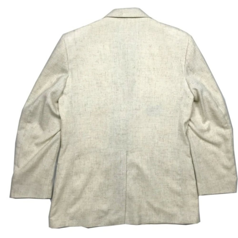 WFF by Farah Mens Ivory Linen Texture Blazer - Picture 2 of 8